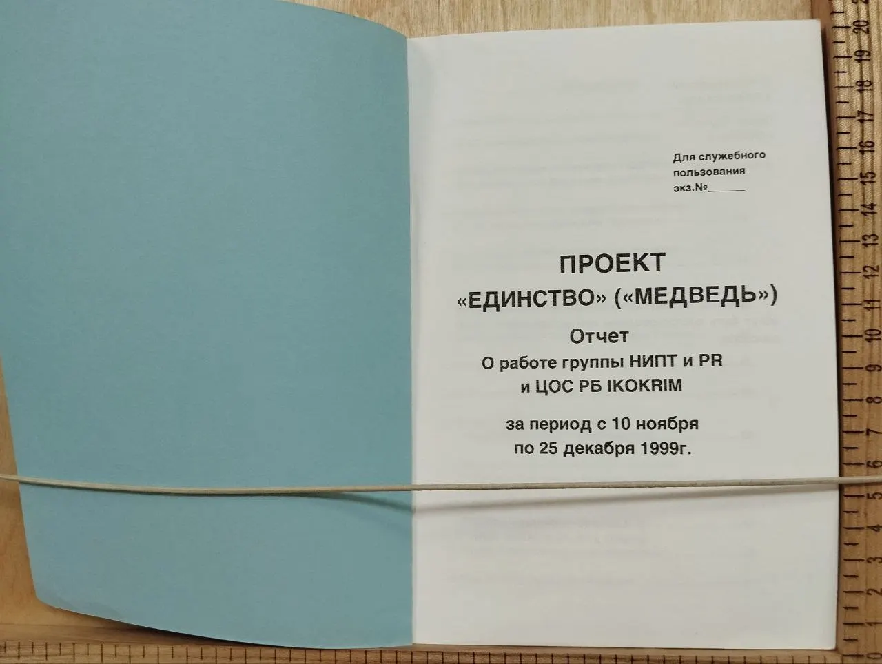 Проект Единство ( Медведь ). Отчет о работе группы НИПТ и PR и ЦОС РБ IKOKRIM за период с 10 ноября по 25 декабря 1999 г. фото 2