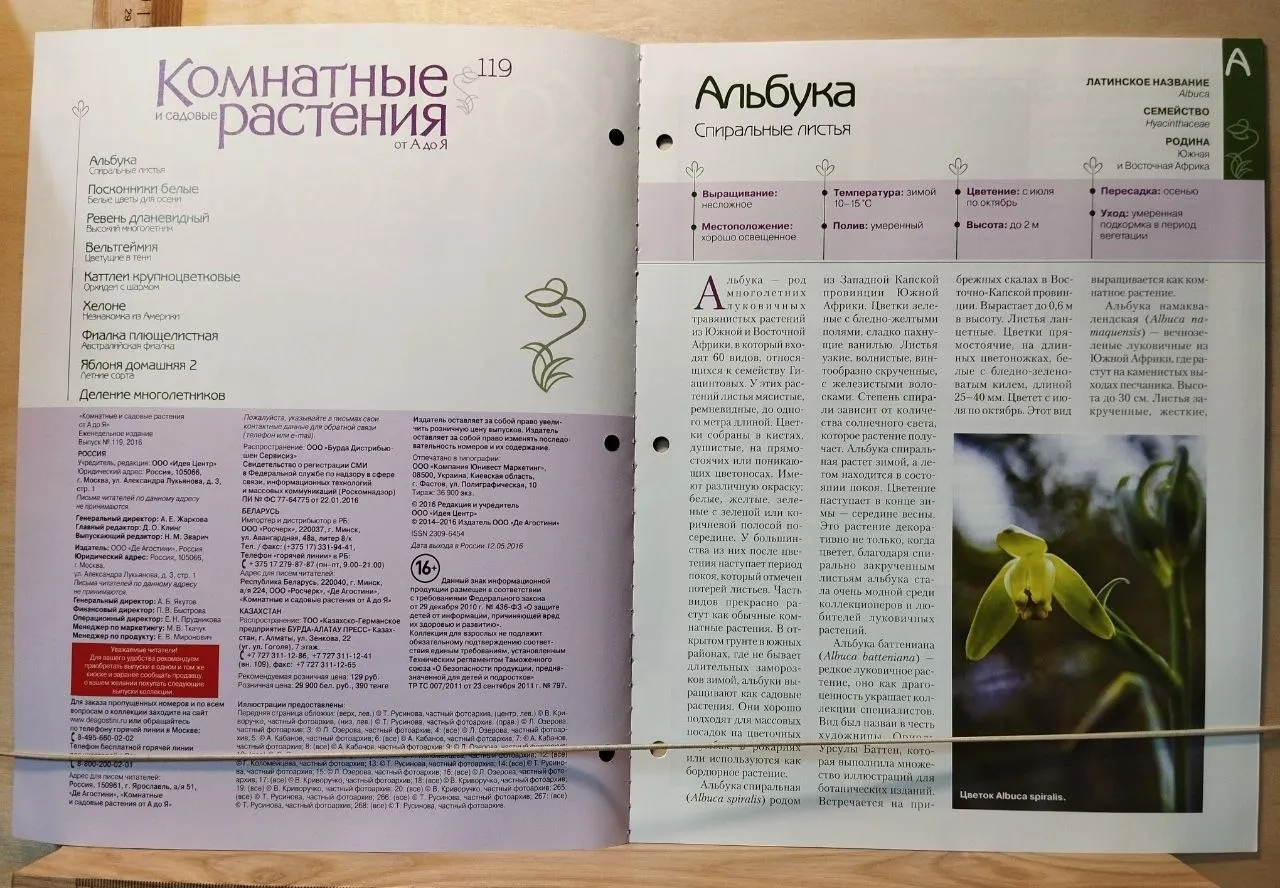 Журнал "Комнатные и садовые растения от А до Я" Выпуск 119 2016 г. фото 2